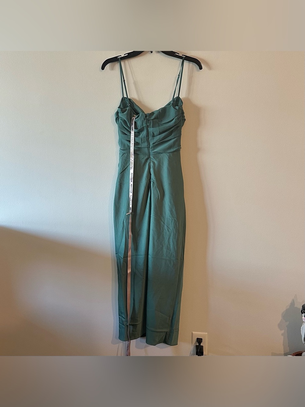 NEW House Of CB Teia Draped Corset Midi Dress Forest Pine Green S Satin - Picture 3 of 8